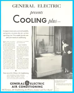 1933 General Electric Air Conditioner PRINT AD new and modern skyscraper office - Picture 1 of 3