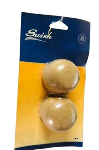 2 Terminali Pomoli Swish Legno marrone Chiaro Bastone Tende Tenda Legno Ø 35 Mm - Foto 1 di 5