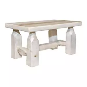 Montana Woodworks Homestead Transitional Solid Wood Footstool in Natural - Picture 1 of 5
