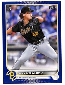 2022 Topps #325 Max Kranick Royal blue parallel rookie card Pirates