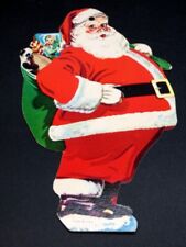 Vintage Cardboard Santa Claus Christmas Club Bank Advertising Ornament