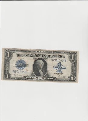 1923 $1 One Dollar Silver Certificate Note Horse Blanket Large Size Banknote. - Image 1 of 4
