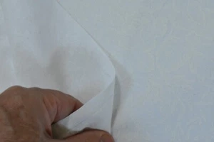 By 1/2 Yd, White Floral on White Quilt Cotton, RJR/"Bare Essentials", N6323 - Picture 1 of 10