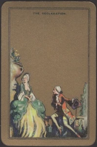 Playing Cards Single Card Old Vintage Named  THE DECLARATION Couple GIRL MAN Art - Imagen 1 de 3