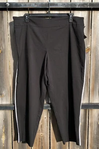 Terra & Sky Women's Pull-On Black White Stripe Skinny Pant 2X (20W-22W) - Picture 1 of 10
