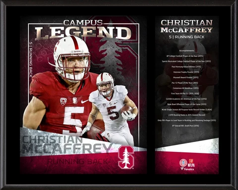 Christian McCaffrey Stanford Cardinals 12" x 15" Campus Legend Player Plaque Cover