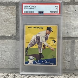 1934 Goudey Tom Bridges #44 PSA 3 Detroit Tigers ALL STAR