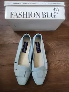 Fashion Bug Ellie Blue Leather Casual Flexisole Shoe Size 10 1/2 W - Picture 1 of 8