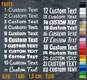 Personalisierter Name Vinyl Aufkleber Wort Text Schnitt Aufkleber individuell klein (1 cm-2 cm) - Bild 1 von 3
