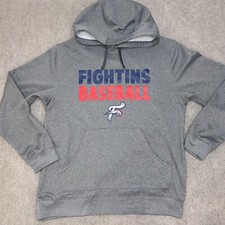 Reading Fightin Phils Hoodie Evoshield Mens Medium Gray Pullover Spell Out Logo