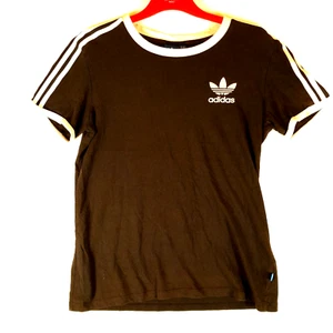 Adidas Originals T Shirt UK Size 6 Black And White Trefoil Classic Design Womans - Picture 1 of 10