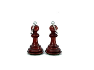 2x ROOGU Schlüsselanhänger PREMIUM echte Schachfiguren Bauer PADAUK Holz Indien - Bild 1 von 4