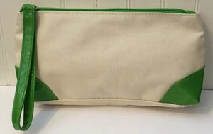 NEW Clinique CREAM BEIGE Makeup Cosmetic Travel Case Bag Clutch NICE VINTAGE - Picture 1 of 5