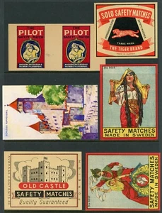 MATCHBOX LARGE LABELS LOT OF 6 DIFFERENT !! EE83 - Picture 1 of 1