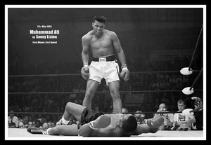 Muhammad Ali vs Sonny Liston Poster Print & Unframed Canvas Prints - Picture 1 of 2
