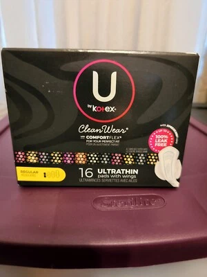 U By Kotex CleanWear UltraThin Pads w Wings 16ct Brand New Sealed - Image 1 of 4
