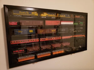 HO Scale Model Train Display Case Lockable Collection Shelf Cabinet Black LARGE - Picture 1 of 5