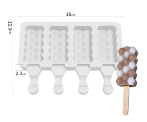 CAKESICLE MOLD (4 Cavity), Honeycomb Popsicle Mold, Silicone Ice Cream Mold - Picture 1 of 1