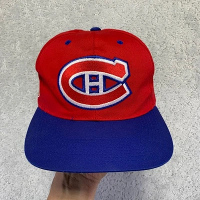 Vintage Montreal Canadiens NHL Snapback Hat Red Blue Sports Specialties - Image 1 of 4
