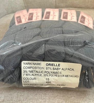 Louisa Harding ORIELLE - Color #15-Gris. 97% Alpaca, 3% Metallic. 10 skeins - Image 1 of 4