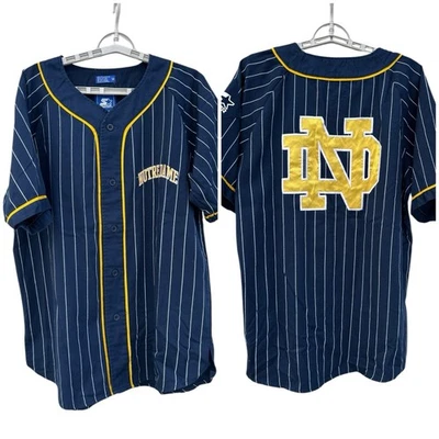 Camiseta deportiva de béisbol de colección Starter años 90 Notre Dame lucha irlandesa NCAA a rayas mediana Foto 1 de 4