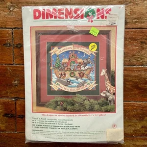 Dimensions No Count Cross Stitch Kit Noah's Noel 14" x 14" 1997 Christmas NEW - Picture 1 of 4