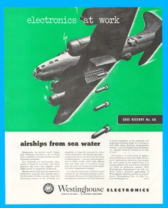 Westinghouse Electronics bomber aircraft aviation magnesium vtg. print ad 1943 - Picture 1 of 4