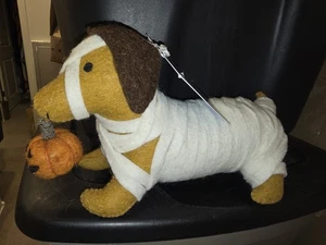 Dackel Hund Mumie Kürbis Halloween Filz Summerween Saisonale Deko Neu mit Etikett - Bild 1 von 5