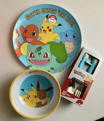 Pokemon Meal Set - Plate, Bowl & Cutlery - New - image 1 of 4