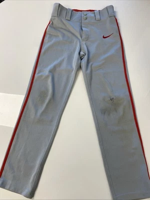 NIKE | Boys Small Vapor Select Baseball Pants BQ6443-056 Gray Red Stripe - Image 1 of 4