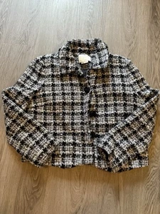Chaqueta Blazer Kate Spade Tweed Blanco y Negro Talla 12 - Blazer Mujer’s - Imagen 1 de 4