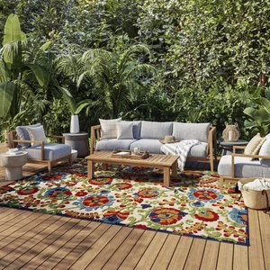 Aloha Indoor/Outdoor Multicolor 7'10'' x 10'6'' Area--Rug, Easy--Cleaning, No... - Picture 1 of 9