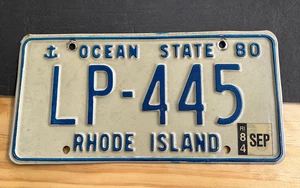1984 Rhode Island License Plate Tag 1980 LP 445 - Picture 1 of 1