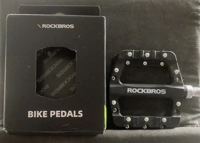 Pedales de rodamiento de aleación de aluminio ROCKBROS bicicleta impermeable ancho plano 9/16" 2 piezas Foto 1 de 4