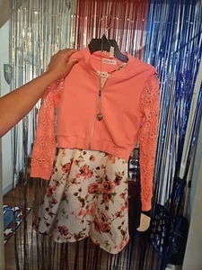 Knit Works Girls Pink Long Sleeve Sweater And Flower Dress Size 12 - Picture 1 of 14