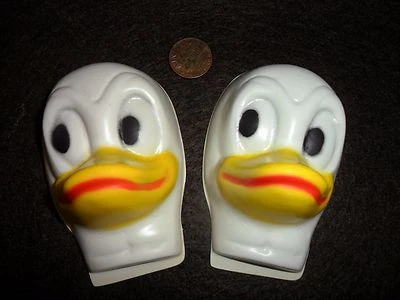 Juego de 2 cara de pato media cabeza celuloide vintage Foto 1 de 3