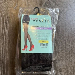 Spanx Love Your Assets Shaping Tights Textured Wish Bone Size 2 Black - Picture 1 of 2
