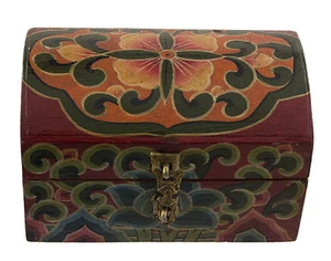 Boite coffret tibetain Lotus et Joyaux Offrande-Tibet Nepal 15cm # 25290 R - Imagen 1 de 4