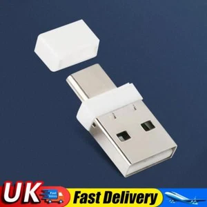 USB Type C 2 In 1 Mouse Jiggler Plug & Play Undetectable Mouse Shaker (White) UK - Afbeelding 1 van 11