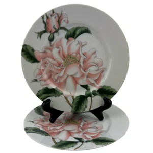 Juego de 2 platos de ensalada Fitz and Floyd Summer Rose de colección 7 1/2" melocotón floral Japón - Imagen 1 de 10