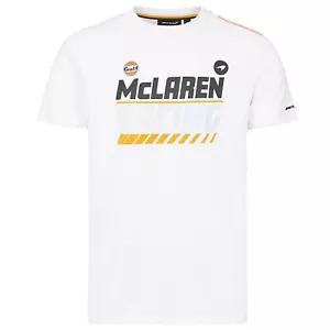 T-shirt uomo Mclaren FW Gulf Racing 2021 bianca merce ufficiale prezzo consigliato £34,99 - Foto 1 di 6