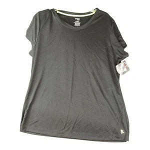 Danskin Now Womens Active wear Semi Fitted Keeps Dry Black Short Sleeve 2XL - Picture 1 of 7