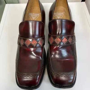 Fluevog weinrote Halbschuhe mit Rautendetail Damengröße 10 - Bild 1 von 5