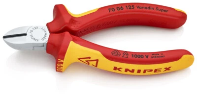 Knipex VDE 1000v Insulated Wire Cable Side Cutter Cutting Pliers - Choose Size - Image 1 of 4