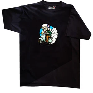 Camiseta Mod Skull Rider Moto Scooter Talla Pequeña a XXXL Negra Estilo 2 - Imagen 1 de 1
