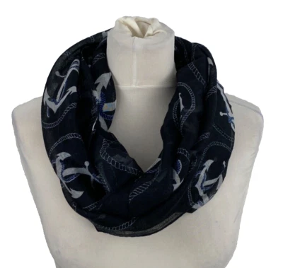 Tuch Loop Schlauchschal Schal Halstuch Damen Schwarz Anker Sommertuch Boom It