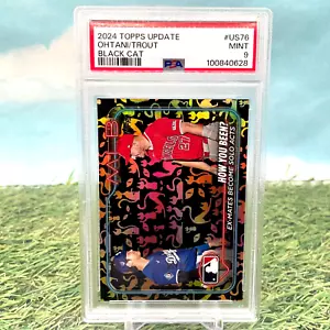 Shohei Ohtani / Mike Trout 2024 Topps Update BLACK CAT /10 PSA 9 POP 1 - Picture 1 of 3
