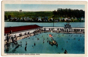 POSTAL Summit Lake Beach Park Piscina Akron Ohio Antiguo De Colección 0671 - Imagen 1 de 2