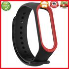 Silicone Dual Color Bracelet Watch Strap for Miband 3 4 (Black Red)