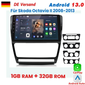 Carplay Autoradio 1+32GB GPS NAVI BT DAB+ RDS FM Für Skoda Octavia II 2008-2013 - Bild 1 von 12